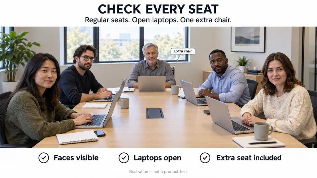 Conference camera placement options near the display and at the end of the table