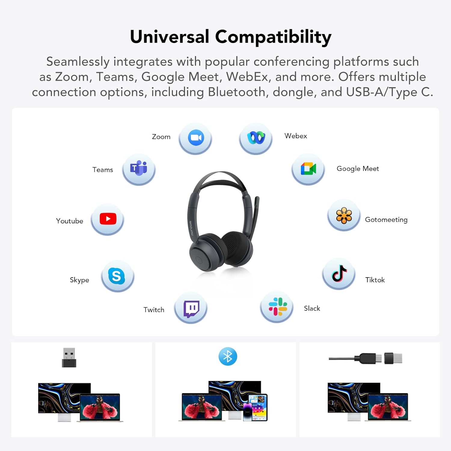 Nuroum HP31SU Wireless Headset With Mics