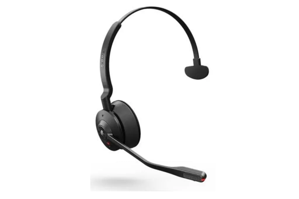 Jabra Engage 55 mono wireless headset with an adjustable headband and noise-cancelling boom microphone.