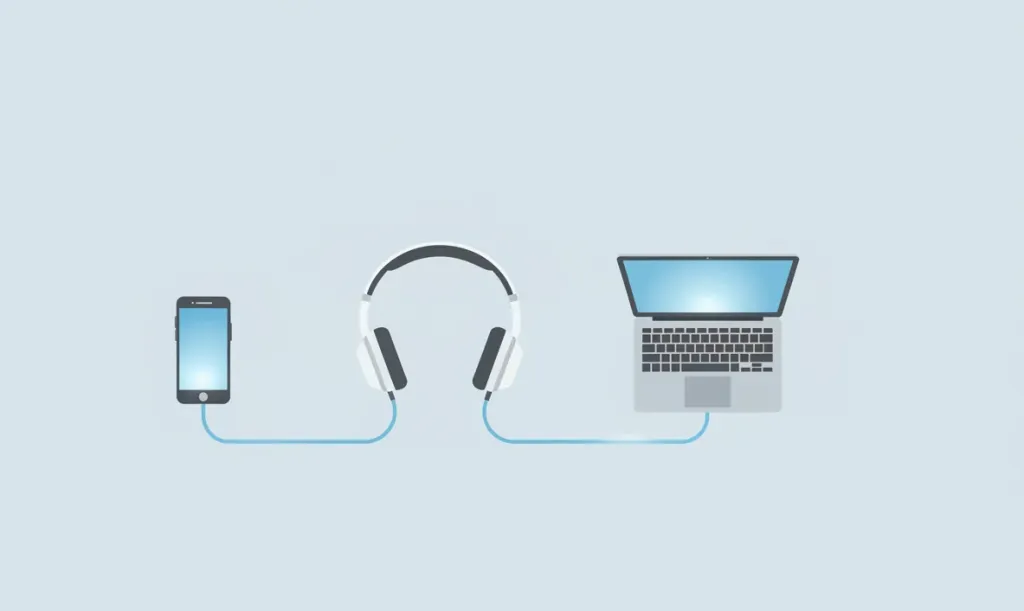 スマートフォンとPCへの同時接続イメージ