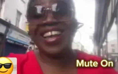 mom cynthia is testing the wfh headset's mute function