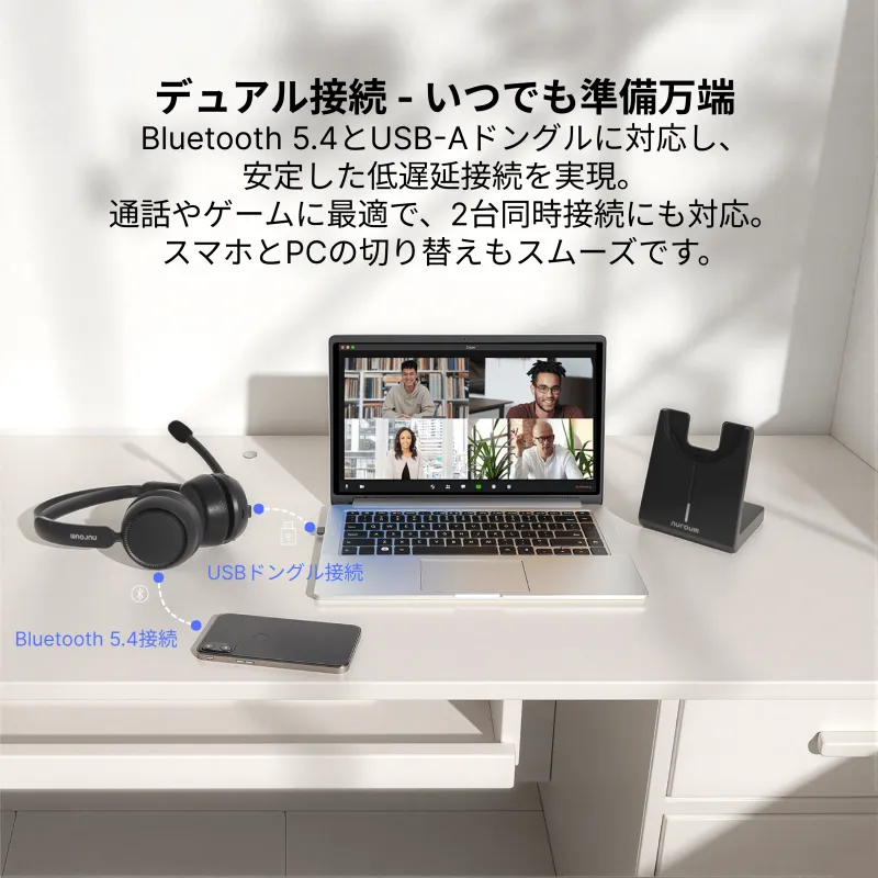 HP31D両耳Bluetoothヘッドセット・ノイズゼロ会議通話を実現