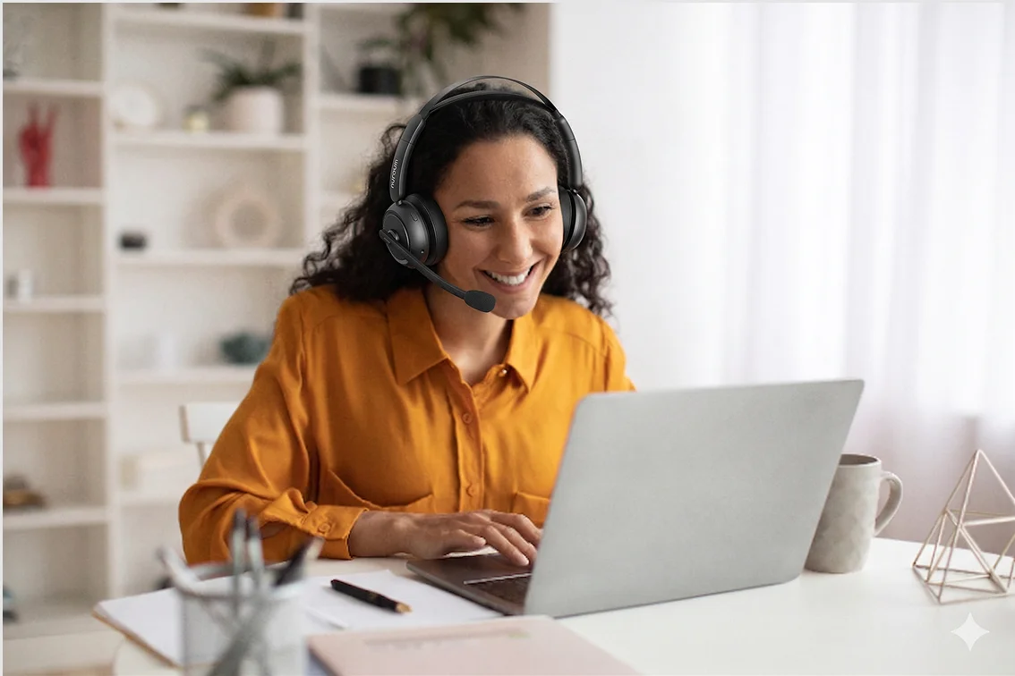 K-12 virtual teacher conducting a class from home