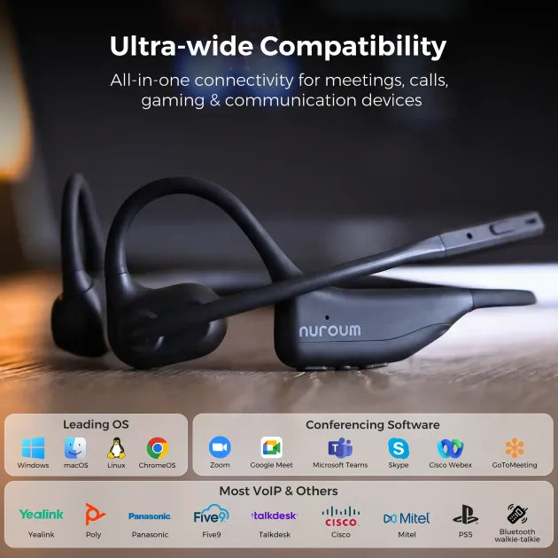 Nuroum Open Ear Pro 2 Business Headset with Mic - Shop Now!