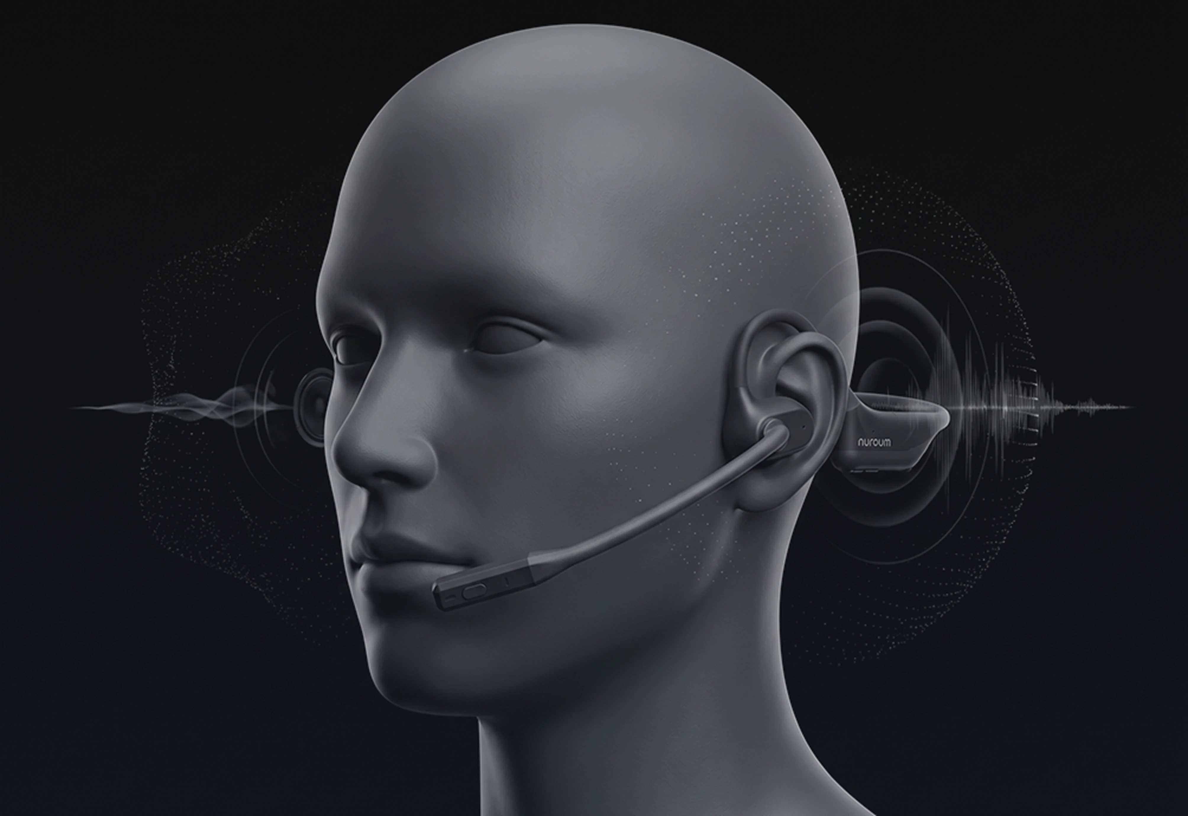 Virtual nurse wearing OpenEar Pro 2 headset at command center