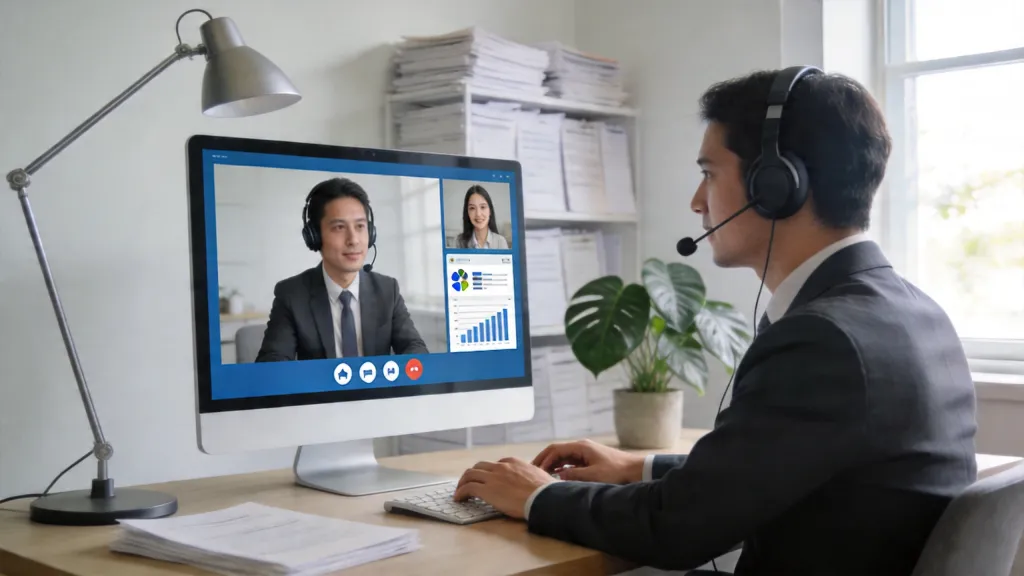 Figure 6: リモートワークでのヘッドセット使用シーン