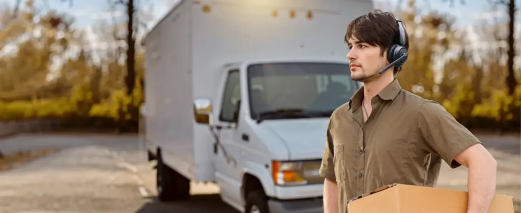 Truck driver using single-ear Bluetooth headsets in noisy work environments