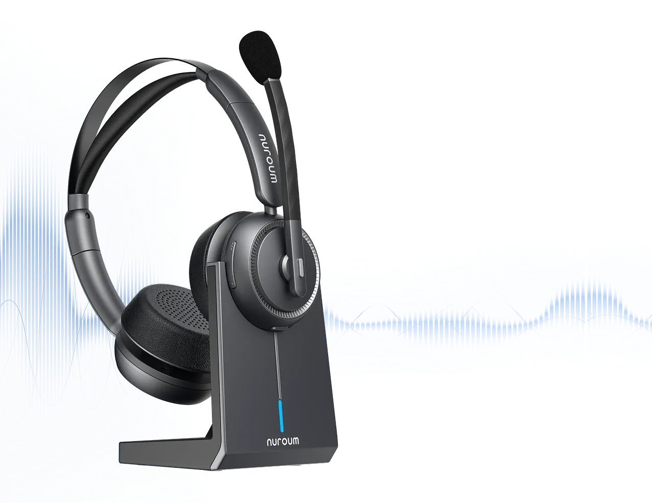 Telehealth doctor wearing HP31D dual ear headset for EHR dictation