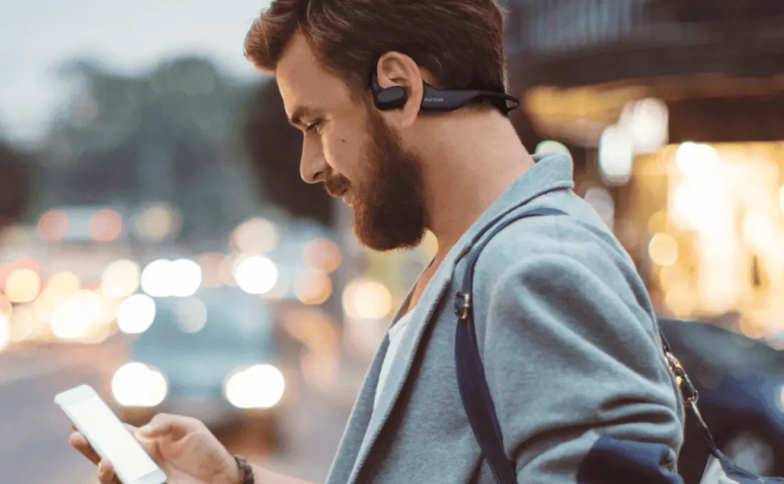 use business headset on the street